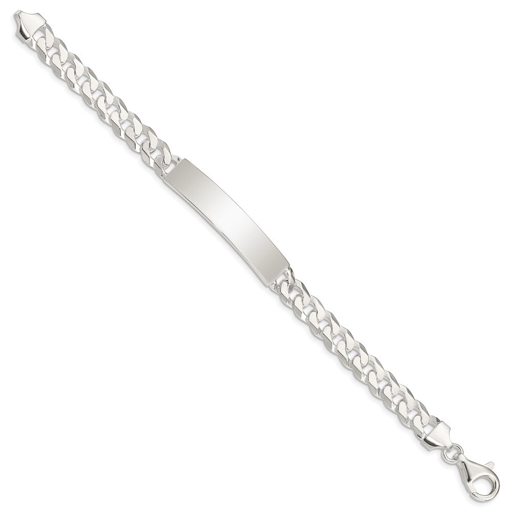 Alternate view of the Men&#39;s 8mm Sterling Silver Polished Engravable Curb Link I.D. Bracelet by The Black Bow Jewelry Co.