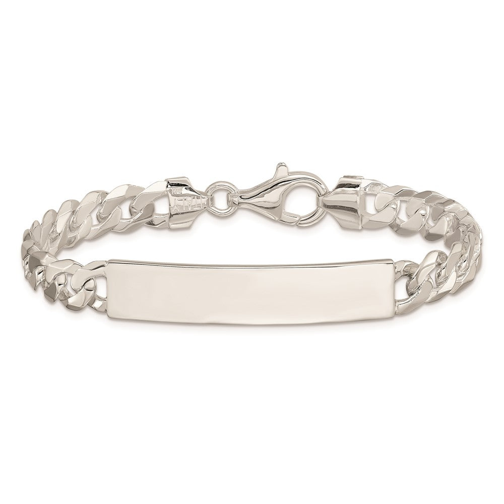 Alternate view of the Men&#39;s 8mm Sterling Silver Polished Engravable Curb Link I.D. Bracelet by The Black Bow Jewelry Co.