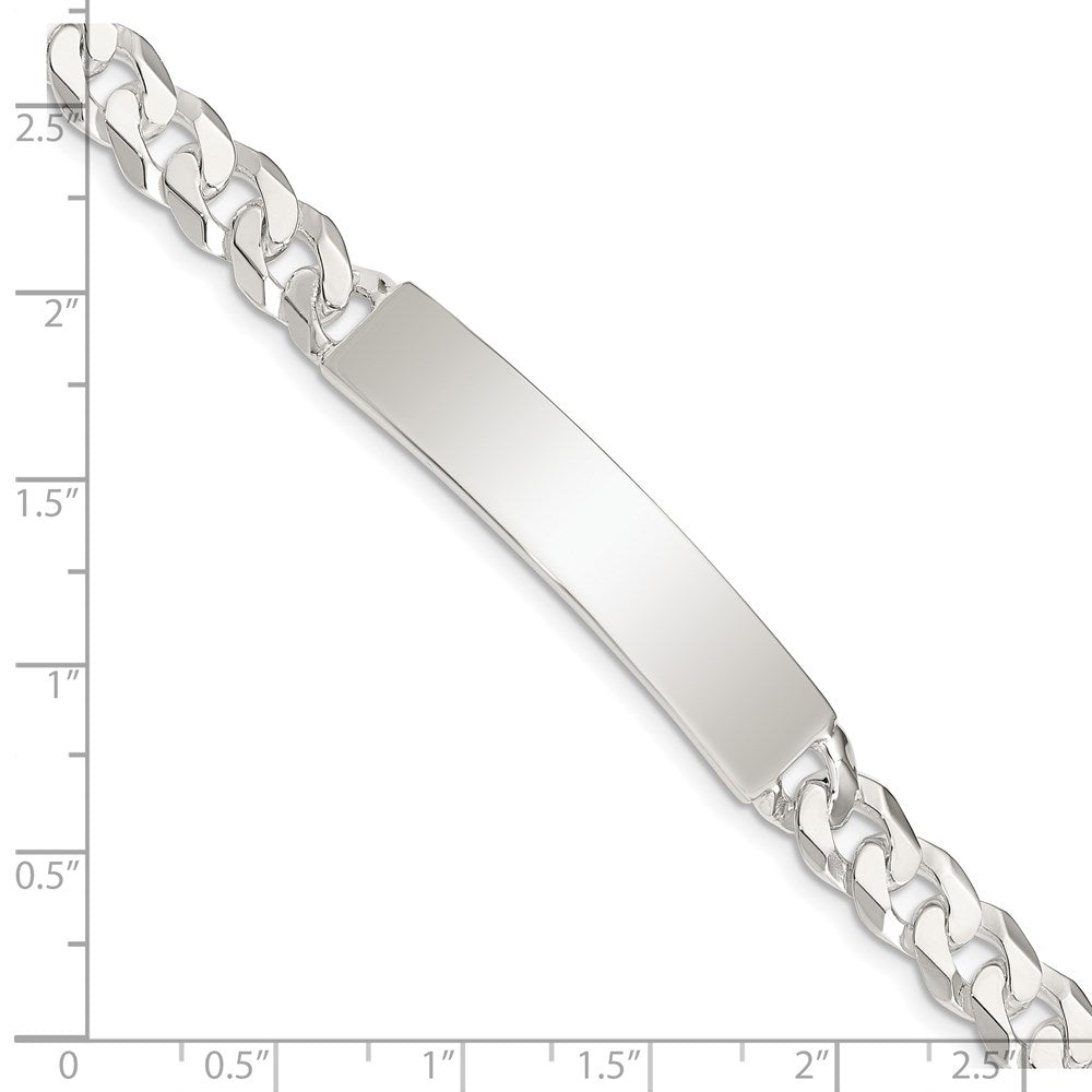 Alternate view of the Men&#39;s 8mm Sterling Silver Polished Engravable Curb Link I.D. Bracelet by The Black Bow Jewelry Co.