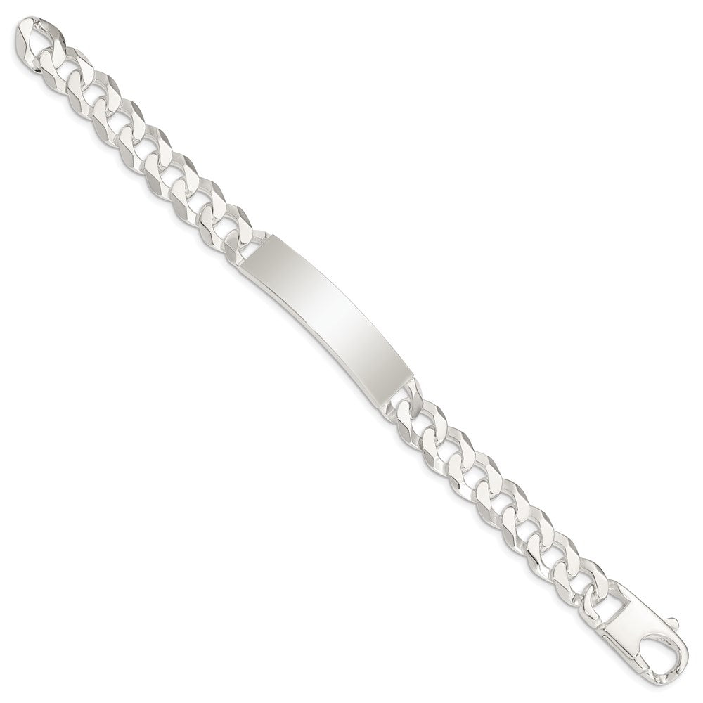 Alternate view of the Mens 10mm Sterling Silver Polished Engravable Curb Link I.D. Bracelet by The Black Bow Jewelry Co.