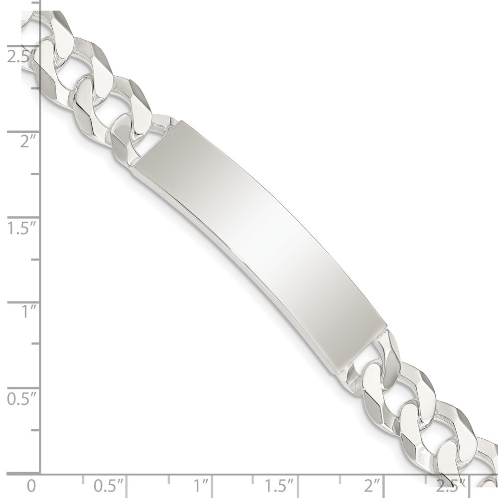 Alternate view of the Mens 10mm Sterling Silver Polished Engravable Curb Link I.D. Bracelet by The Black Bow Jewelry Co.