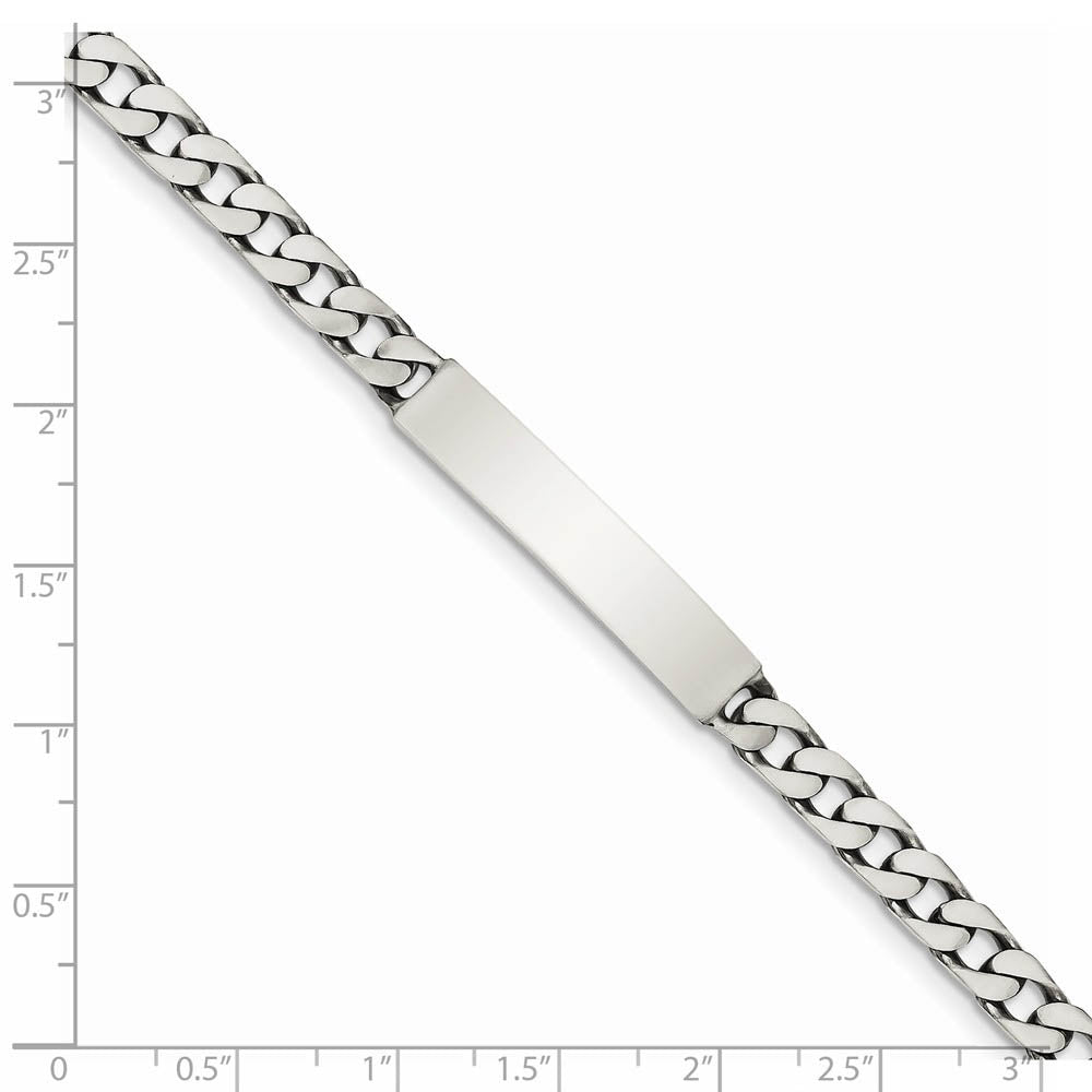 Alternate view of the 6mm Antiqued Sterling Silver Engravable Curb Link I.D. Bracelet by The Black Bow Jewelry Co.