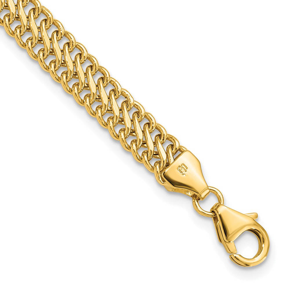 6mm 14k Yellow Gold Polished Hollow S Link Chain Bracelet,