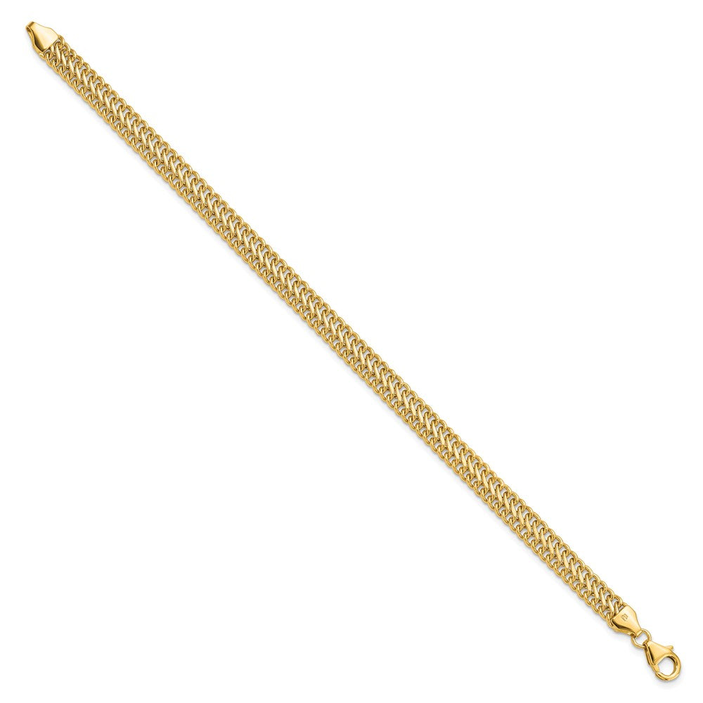 Alternate view of the 6mm 14k Yellow Gold Polished Hollow S Link Chain Bracelet, 7.5 Inch by The Black Bow Jewelry Co.