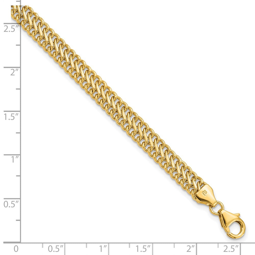 Alternate view of the 6mm 14k Yellow Gold Polished Hollow S Link Chain Bracelet, 7.5 Inch by The Black Bow Jewelry Co.
