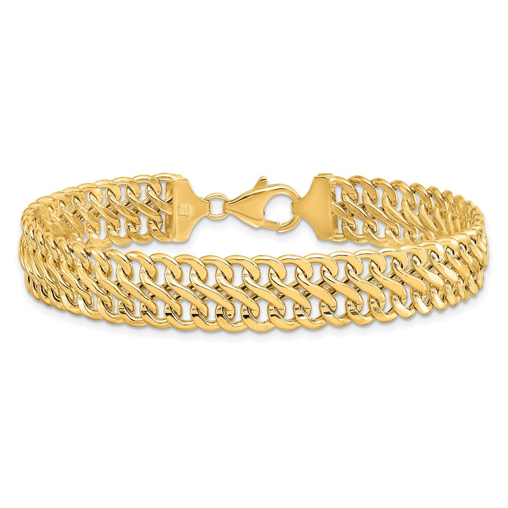 Alternate view of the 10mm 14k Yellow Gold Polished Hollow S Link Chain Bracelet, 7.5 Inch by The Black Bow Jewelry Co.