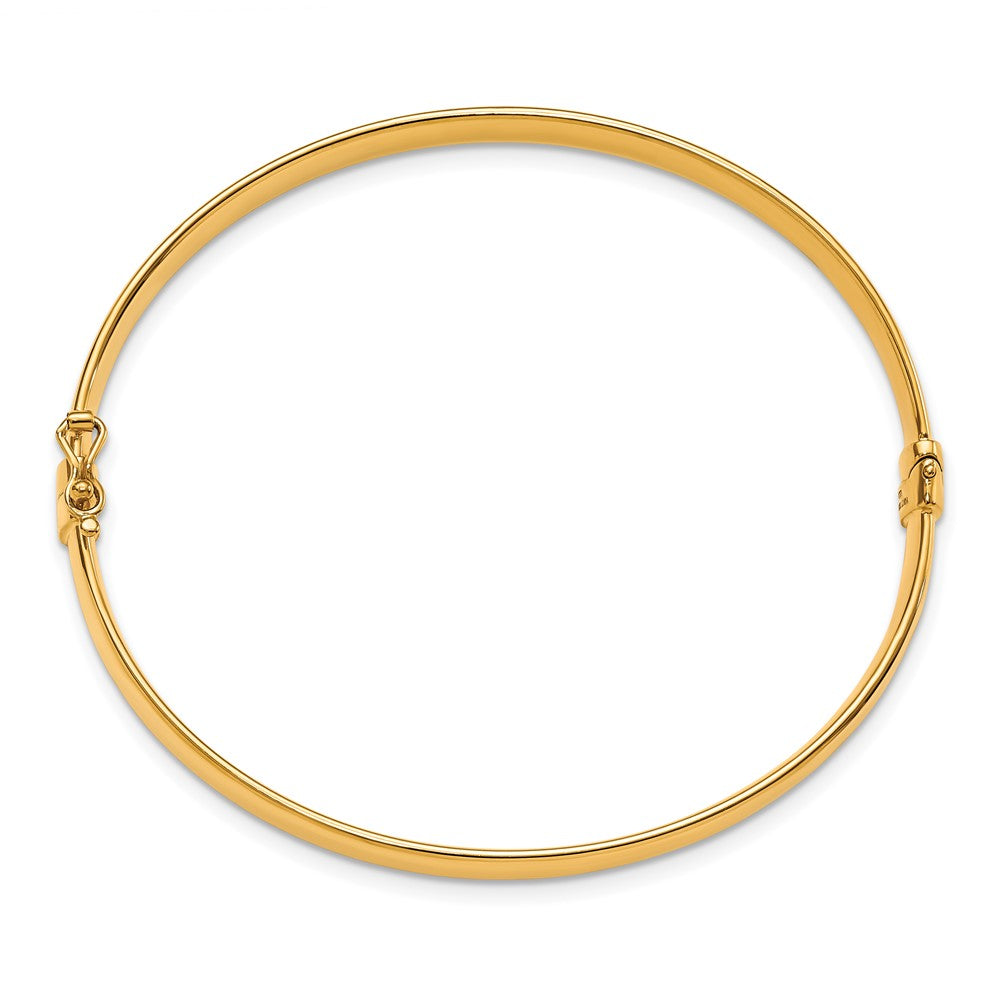 Alternate view of the 5.9mm 10k Yellow Gold Polished Hollow Hinged Bangle Bracelet by The Black Bow Jewelry Co.