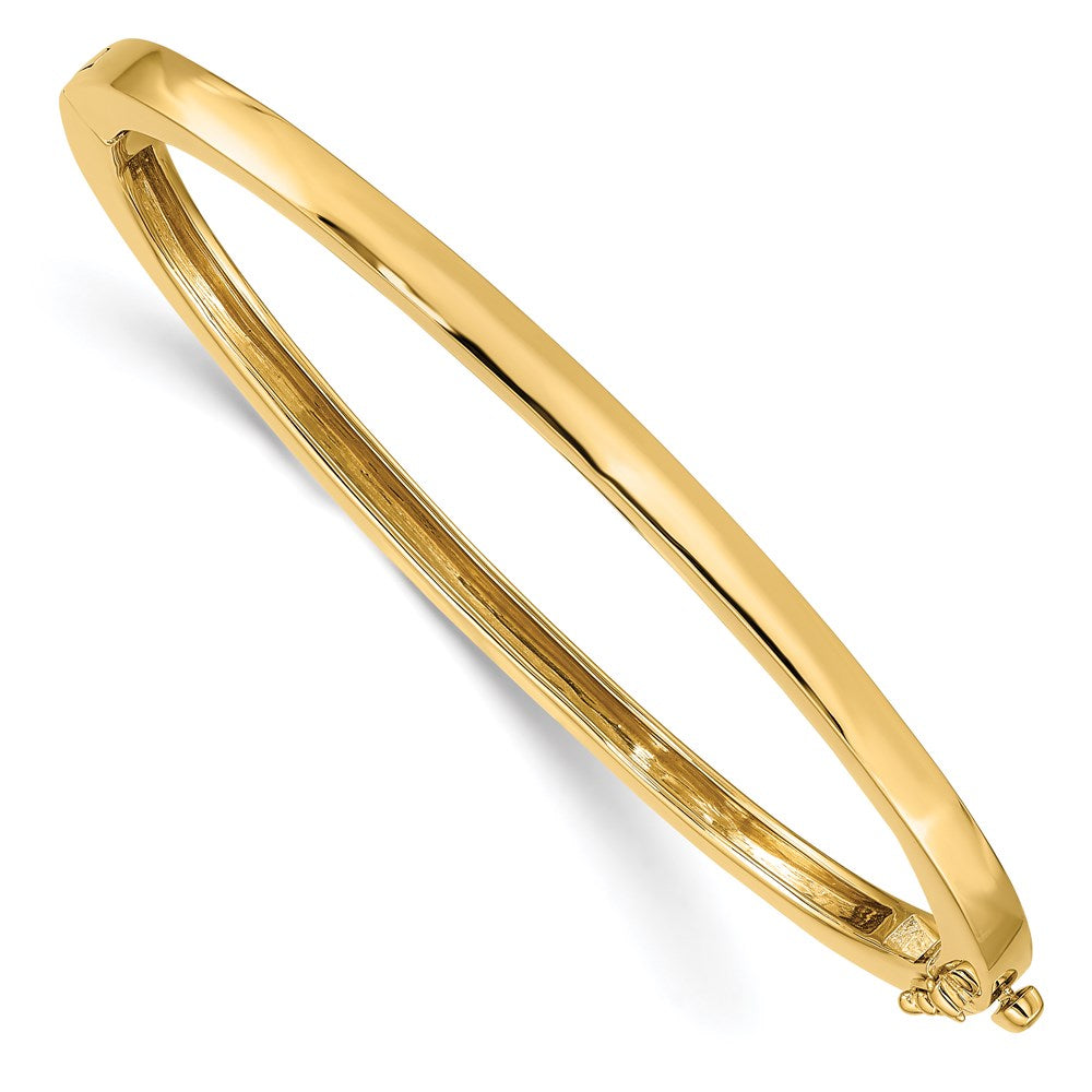 3.6mm 14k Yellow Gold Polished Solid Open Back Hinged Bangle Bracelet, Item B13546 by The Black Bow Jewelry Co.
