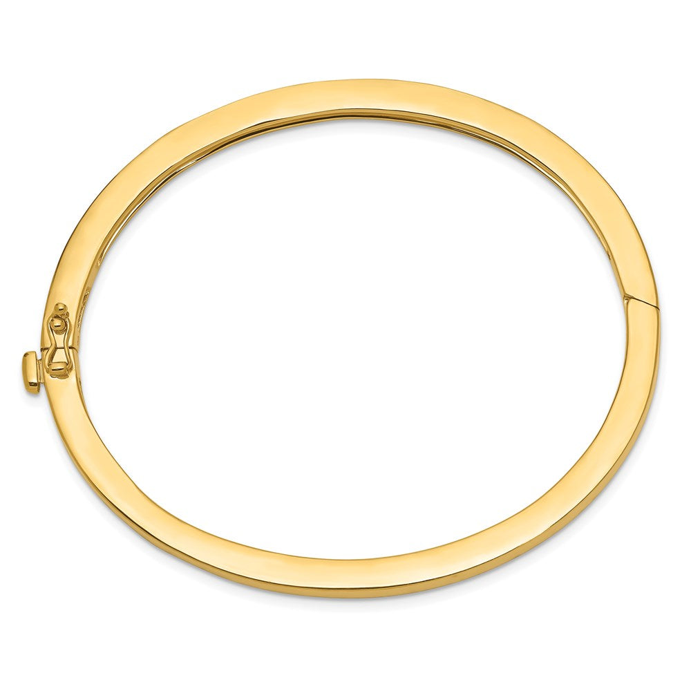 Alternate view of the 3.6mm 14k Yellow Gold Polished Solid Open Back Hinged Bangle Bracelet by The Black Bow Jewelry Co.