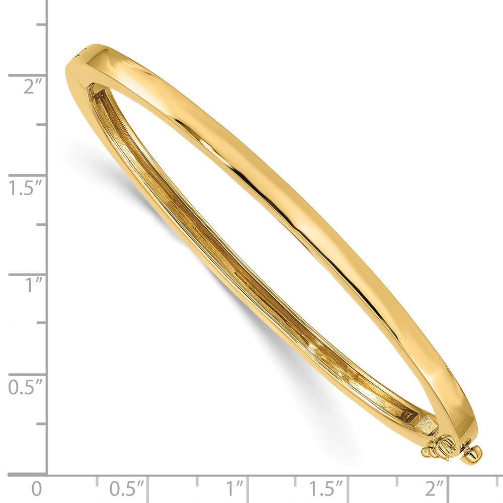 Alternate view of the 3.6mm 14k Yellow Gold Polished Solid Open Back Hinged Bangle Bracelet by The Black Bow Jewelry Co.