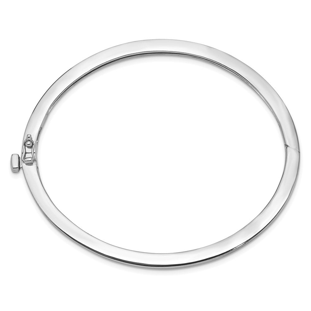 Alternate view of the 2.5mm 14k White Gold Polished Solid Open Back Hinged Bangle Bracelet by The Black Bow Jewelry Co.