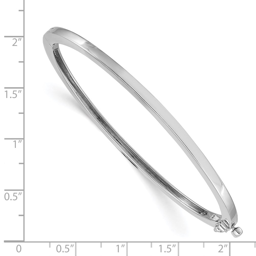 Alternate view of the 2.5mm 14k White Gold Polished Solid Open Back Hinged Bangle Bracelet by The Black Bow Jewelry Co.