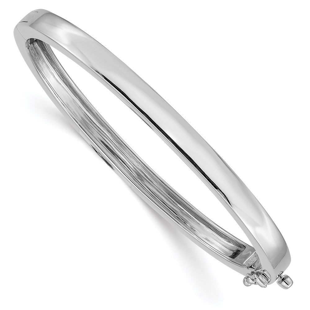 5.3mm 14k White Gold Polished Solid Open Back Hinged Bangle Bracelet, Item B13552 by The Black Bow Jewelry Co.