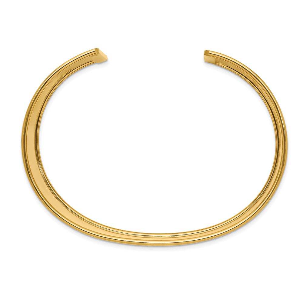 Alternate view of the 37mm 14k Yellow Gold Polished Solid Cuff Bangle Bracelet by The Black Bow Jewelry Co.
