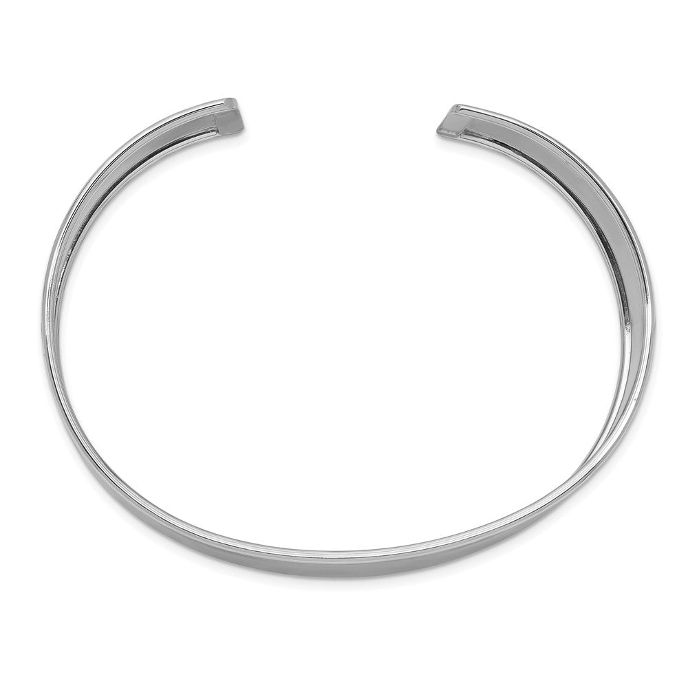 Alternate view of the 19mm 14k White Gold Polished Solid Cuff Bangle Bracelet by The Black Bow Jewelry Co.