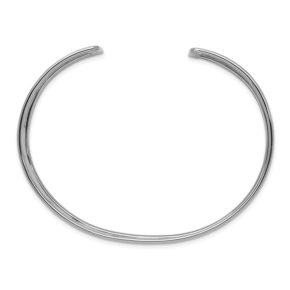 Alternate view of the 19mm 14k White Gold Lightly Hammered Cuff Bangle Bracelet by The Black Bow Jewelry Co.