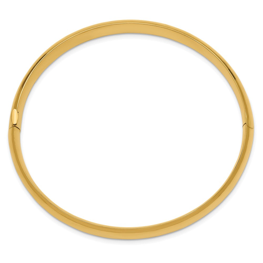 Alternate view of the 8mm 14k Yellow Gold Polished Domed Hinged Bangle Bracelet, 8 Inch by The Black Bow Jewelry Co.