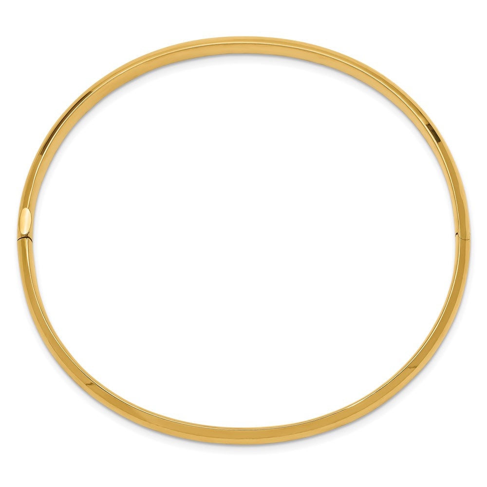 Alternate view of the 5mm 14k Yellow Gold Polished Domed Hinged Bangle Bracelet, 7 Inch by The Black Bow Jewelry Co.
