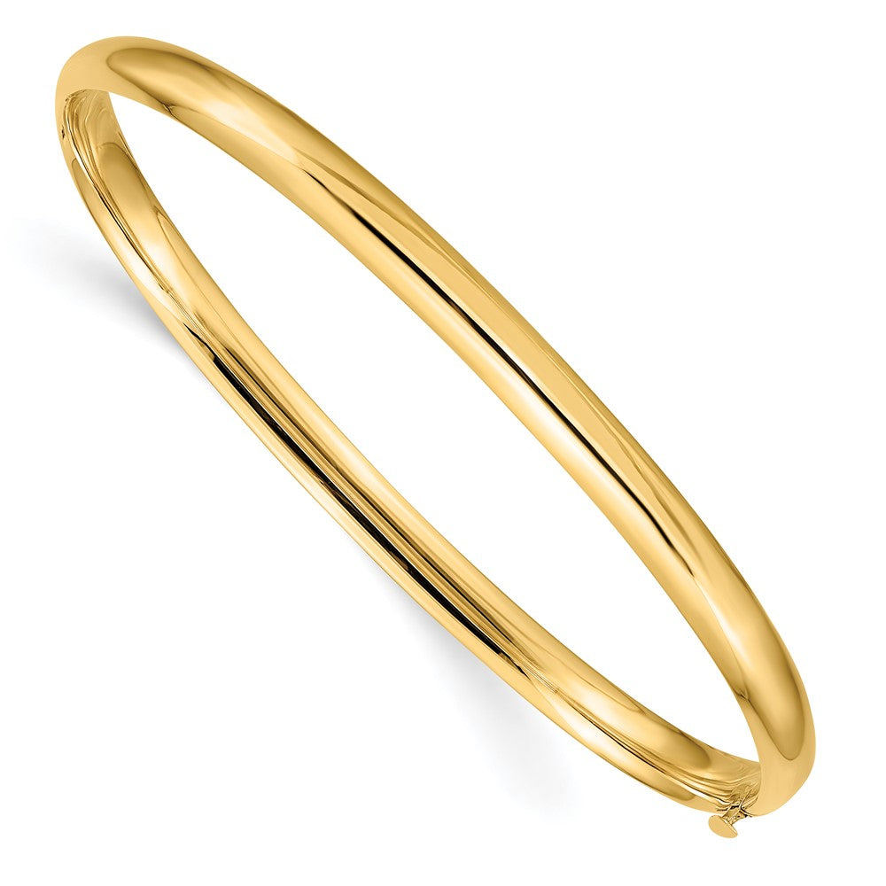 5mm 14k Yellow Gold Polished Domed Hinged Bangle Bracelet, 8 Inch, Item B13602 by The Black Bow Jewelry Co.