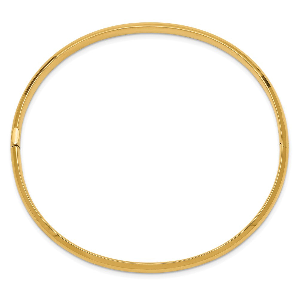 Alternate view of the 5mm 14k Yellow Gold Polished Domed Hinged Bangle Bracelet, 8 Inch by The Black Bow Jewelry Co.