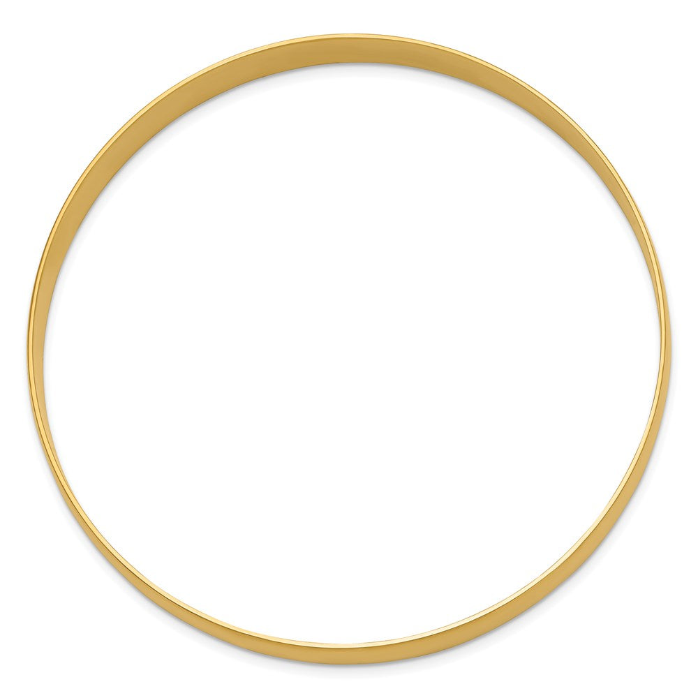 Alternate view of the 8mm 14k Yellow Gold Solid Polished Half-Round Slip-On Bangle Bracelet by The Black Bow Jewelry Co.