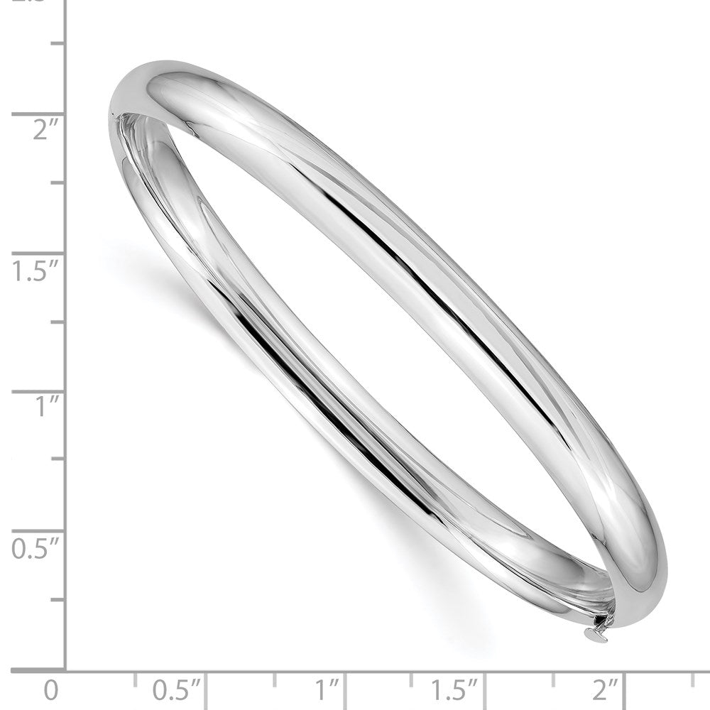 Alternate view of the 6mm 14k White Gold High Polished Domed Hinged Bangle Bracelet by The Black Bow Jewelry Co.