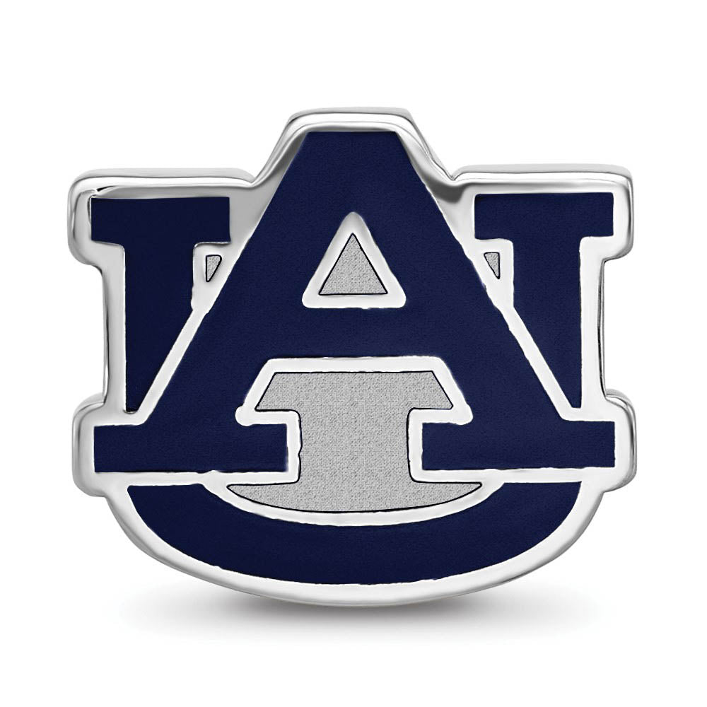 Alternate view of the Sterling Silver Auburn University Enameled UA Logo Bead Charm by The Black Bow Jewelry Co.