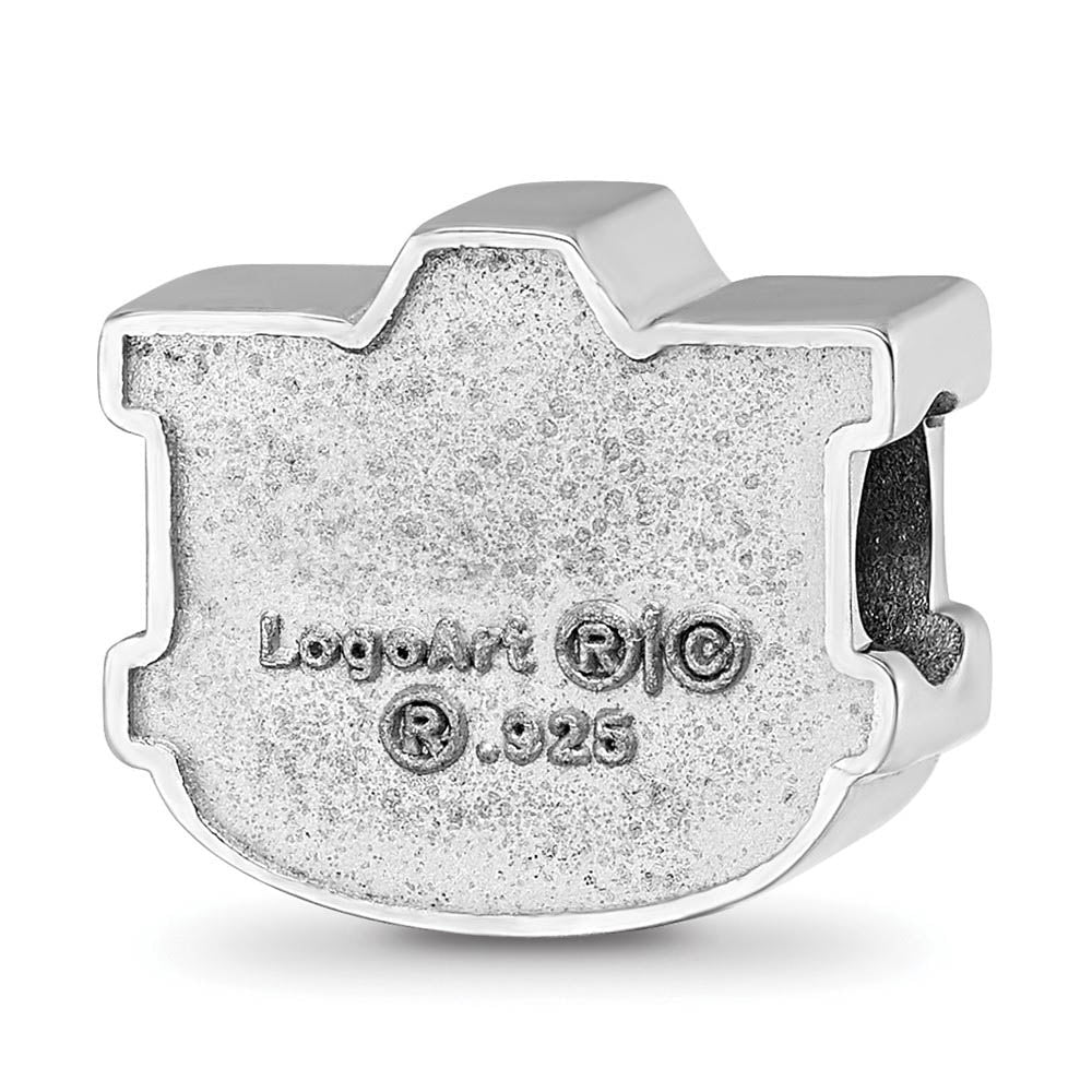 Alternate view of the Sterling Silver Auburn University Enameled UA Logo Bead Charm by The Black Bow Jewelry Co.