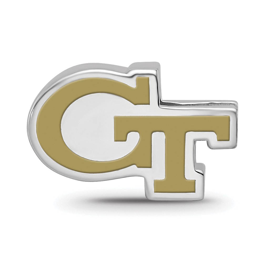Alternate view of the Sterling Silver Georgia institute of Technology Enamel Bead Charm by The Black Bow Jewelry Co.