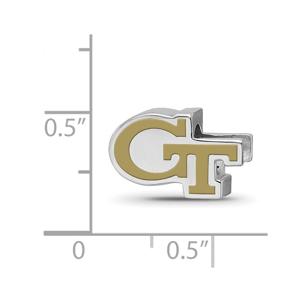 Alternate view of the Sterling Silver Georgia institute of Technology Enamel Bead Charm by The Black Bow Jewelry Co.