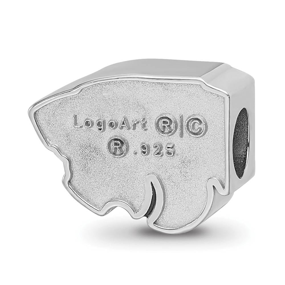 Alternate view of the Sterling Silver Kansas State University Enameled Logo Bead Charm by The Black Bow Jewelry Co.