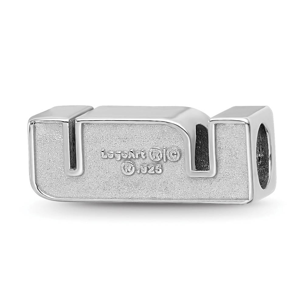 Alternate view of the Sterling Silver Louisiana State U Enameled Logo Bead Charm by The Black Bow Jewelry Co.