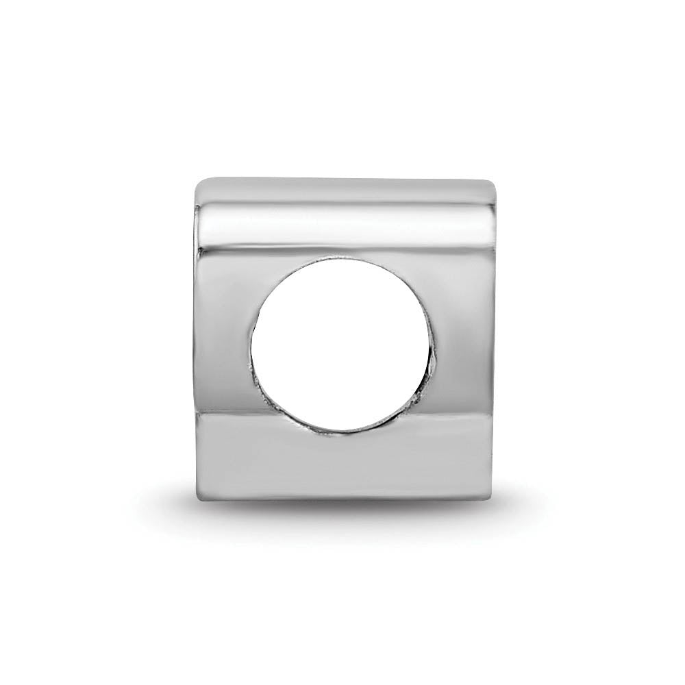 Alternate view of the Sterling Silver Purdue University Enameled Logo Bead Charm by The Black Bow Jewelry Co.