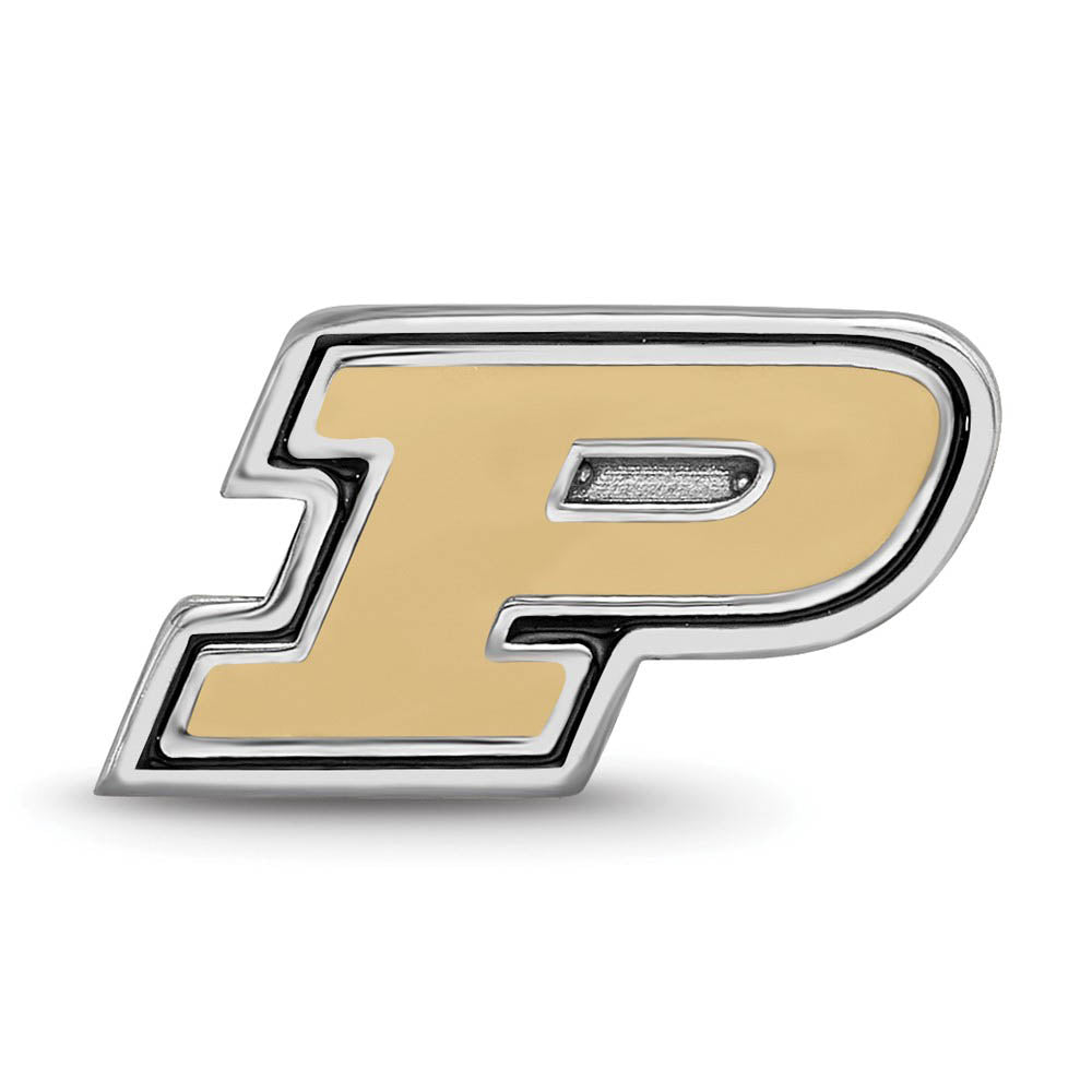 Alternate view of the Sterling Silver Purdue University Enameled Logo Bead Charm by The Black Bow Jewelry Co.