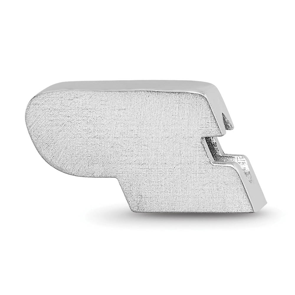 Alternate view of the Sterling Silver Purdue University Enameled Logo Bead Charm by The Black Bow Jewelry Co.