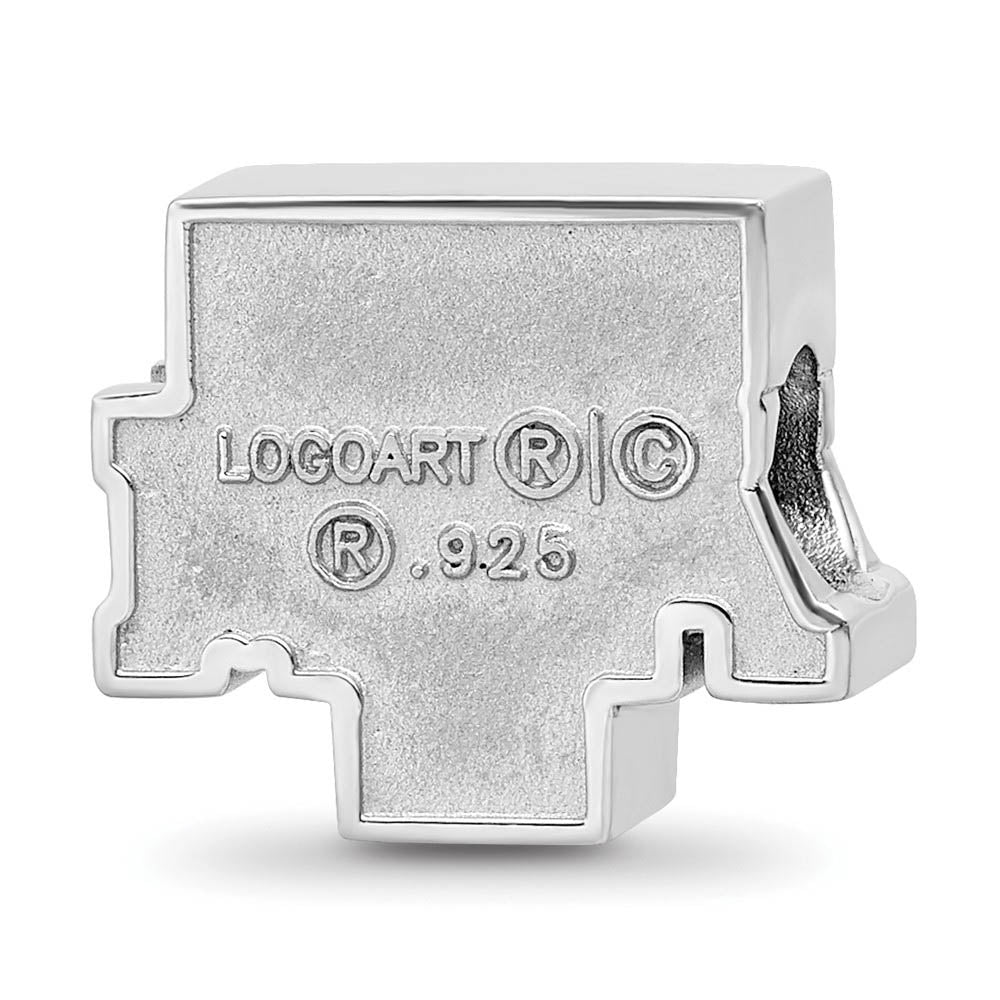 Alternate view of the Sterling Silver Texas A&M University aTm Enameled Logo Bead Charm by The Black Bow Jewelry Co.