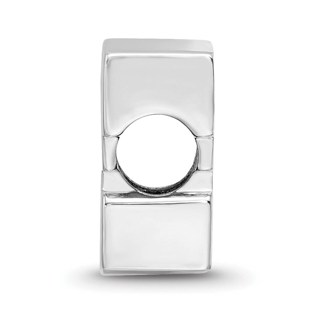 Alternate view of the Sterling Silver Texas Tech University Block TT Enamel Bead Charm by The Black Bow Jewelry Co.