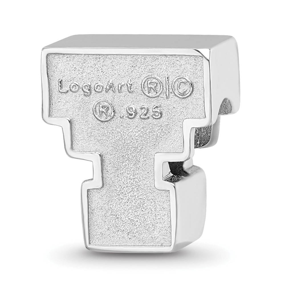 Alternate view of the Sterling Silver Texas Tech University Block TT Enamel Bead Charm by The Black Bow Jewelry Co.