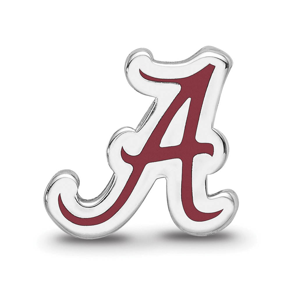 Alternate view of the Sterling Silver The U of Alabama Script A Enamel Bead Charm by The Black Bow Jewelry Co.