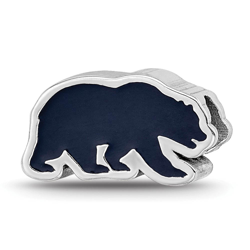 Silver U of California Berkeley Golden Bear Enamel Bead Charm, Item B13659 by The Black Bow Jewelry Co.