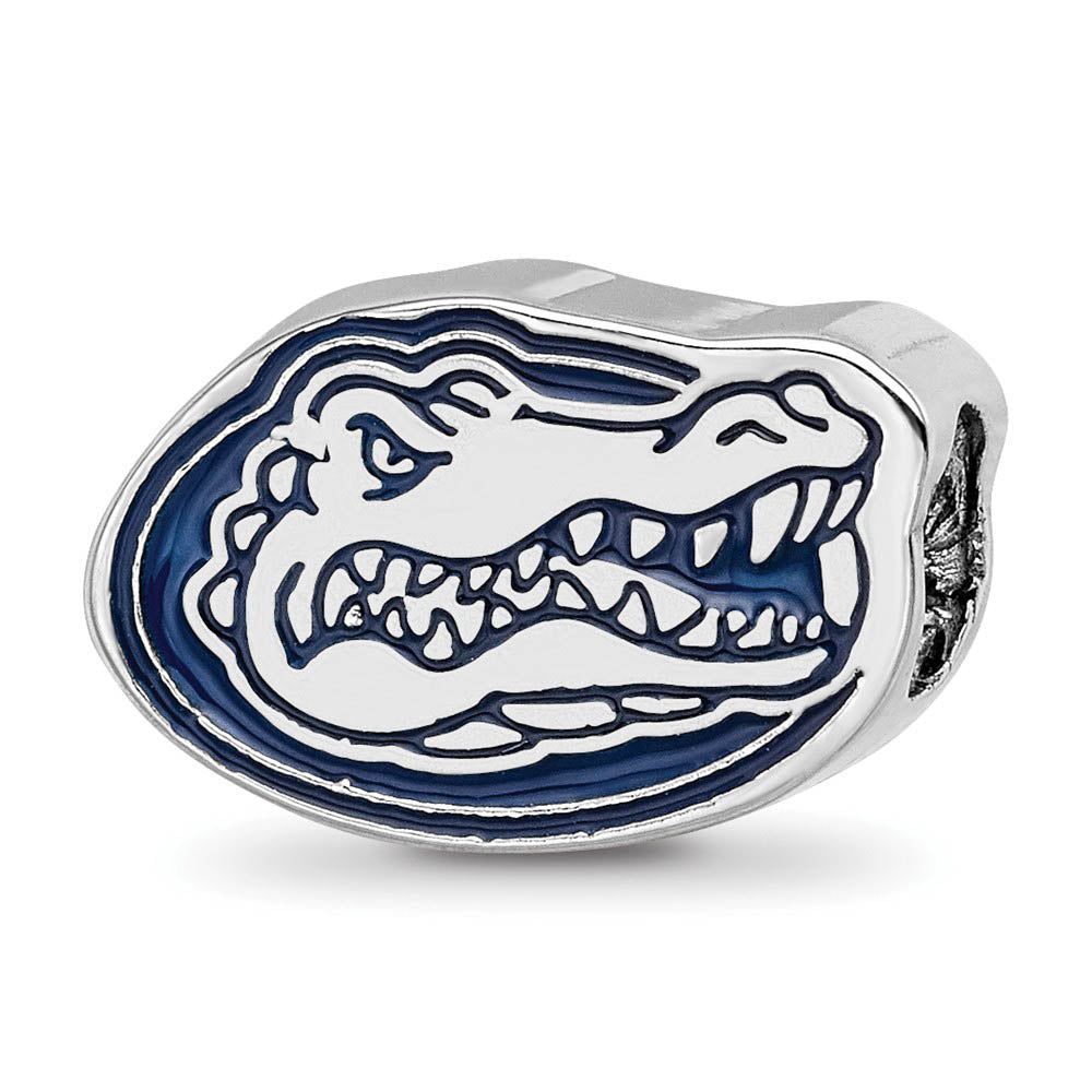Sterling Silver University of Florida Gator Enamel Bead Charm, Item B13660 by The Black Bow Jewelry Co.