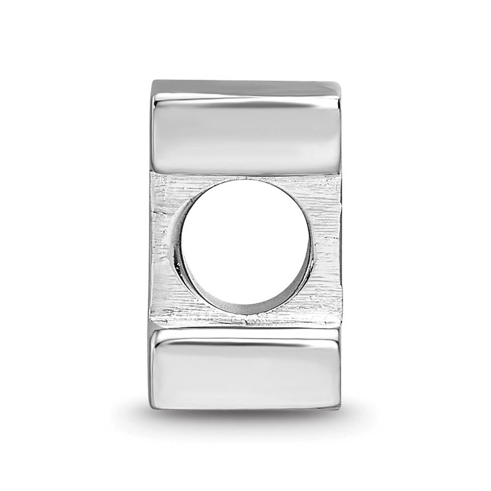 Alternate view of the Sterling Silver University of Illinois Block I Enamel Bead Charm by The Black Bow Jewelry Co.