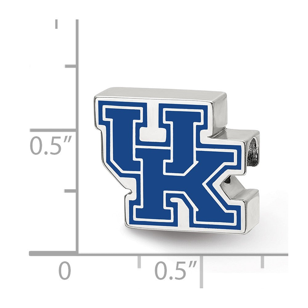 Alternate view of the Sterling Silver The University of Kentucky UK Enameled Bead Charm by The Black Bow Jewelry Co.