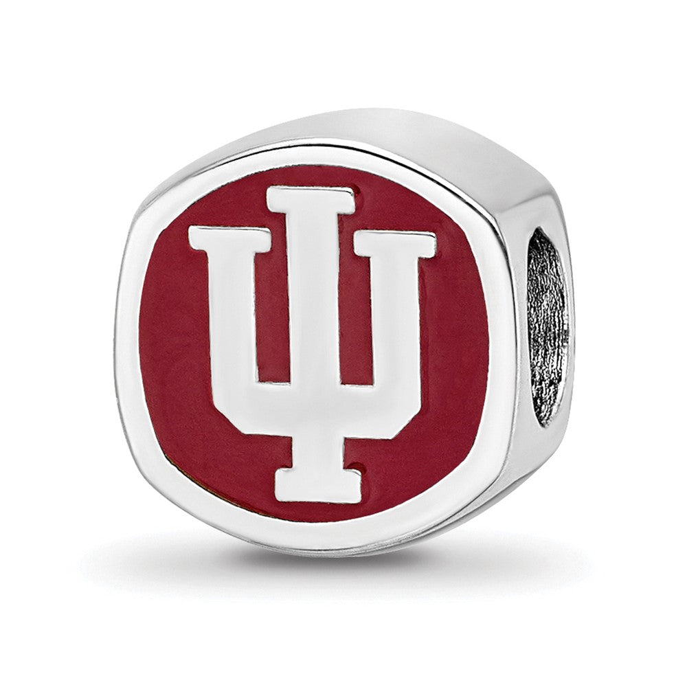 Sterling Silver Indiana University Block IU Bead Charm, Item B13681 by The Black Bow Jewelry Co.