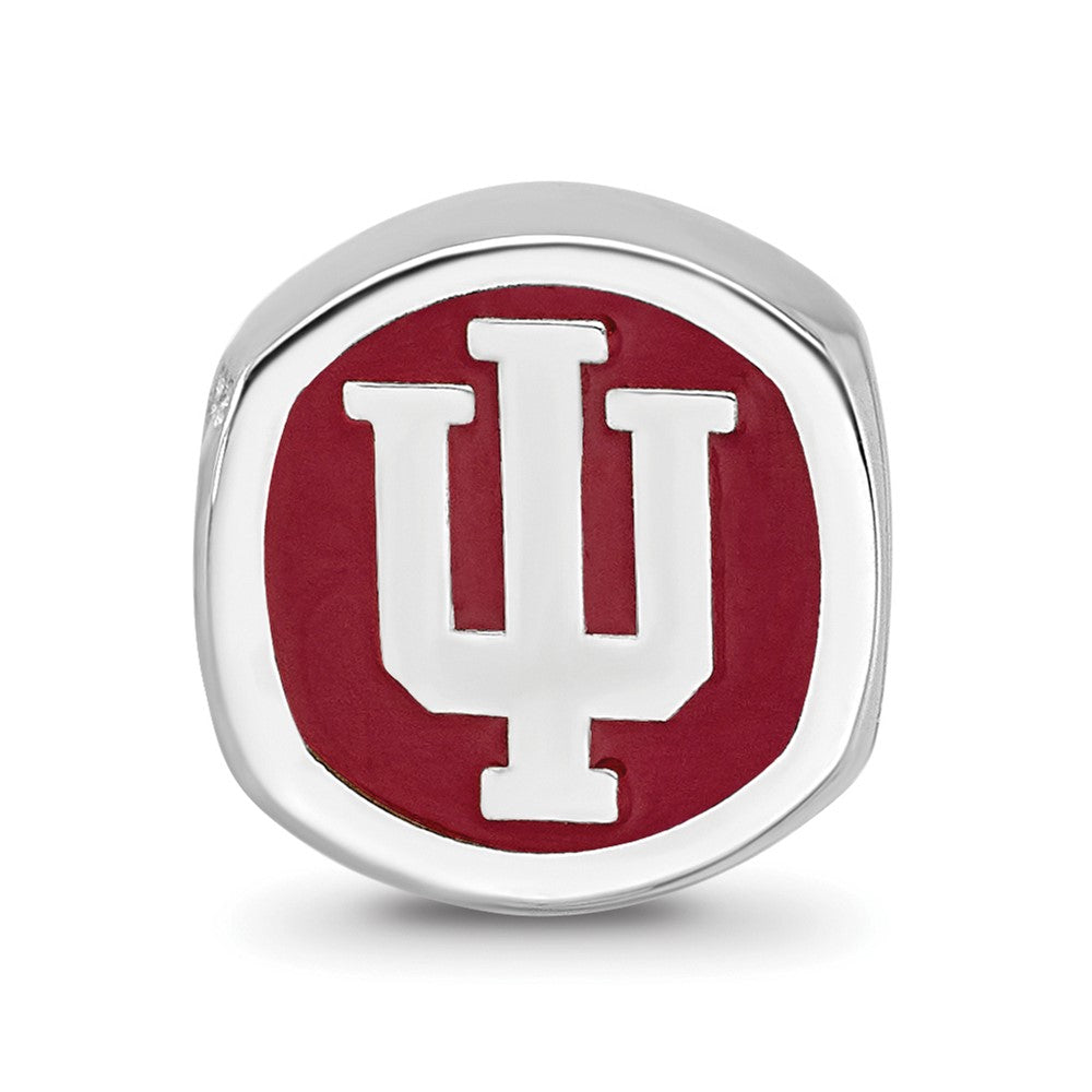 Alternate view of the Sterling Silver Indiana University Block IU Bead Charm by The Black Bow Jewelry Co.