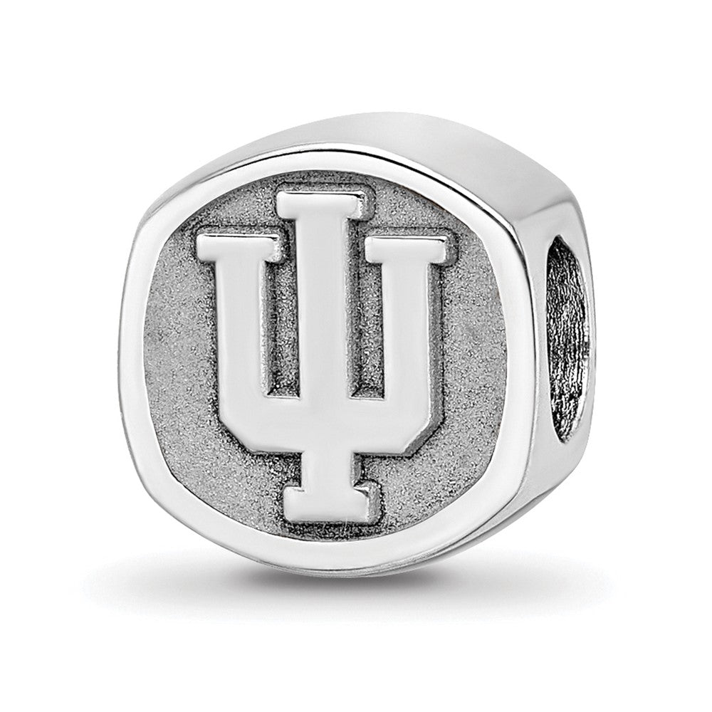 Alternate view of the Sterling Silver Indiana University Block IU Bead Charm by The Black Bow Jewelry Co.