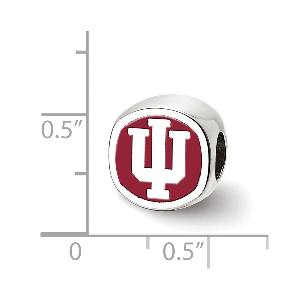 Alternate view of the Sterling Silver Indiana University Block IU Bead Charm by The Black Bow Jewelry Co.