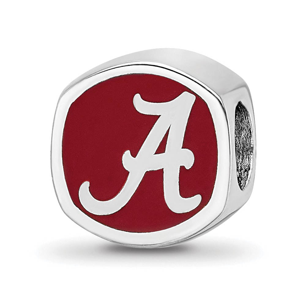 Sterling Silver The U of Alabama Cushion Shaped Logo Bead Charm, Item B13690 by The Black Bow Jewelry Co.