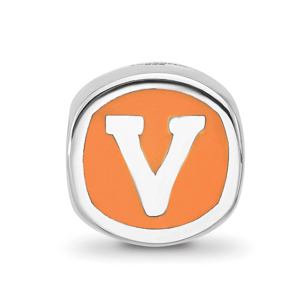 Alternate view of the Sterling Silver U of Virginia V with Swords Bead Charm by The Black Bow Jewelry Co.