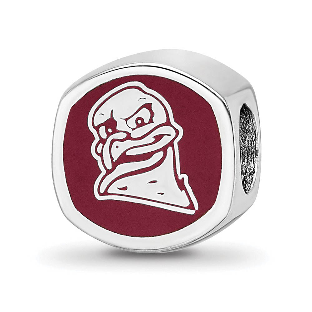 Alternate view of the Sterling Silver Virginia Tech VT Cushion Shaped Logo Bead Charm by The Black Bow Jewelry Co.